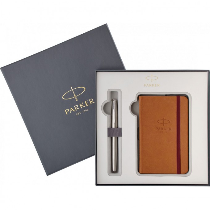 Подарочный набор PARKER: Перьевая ручка PARKER SONNET STAINLESS STEEL + блокнот 2018973